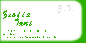 zsofia tani business card