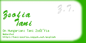 zsofia tani business card